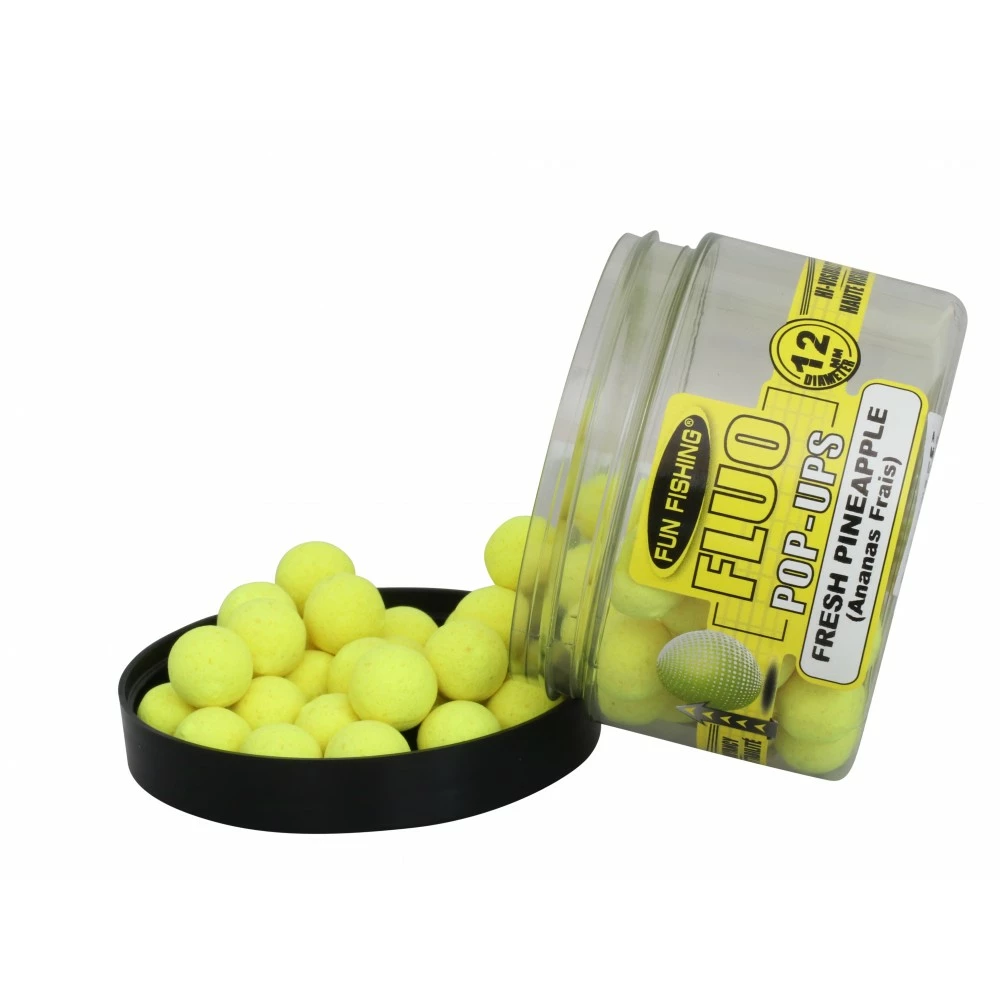 Fluo Pop Ups Ananas Jaune 12mm 55g FUN FISHING 4 Fluo Pop Ups Ananas Jaune 12mm 55g FUN FISHING – Image 2