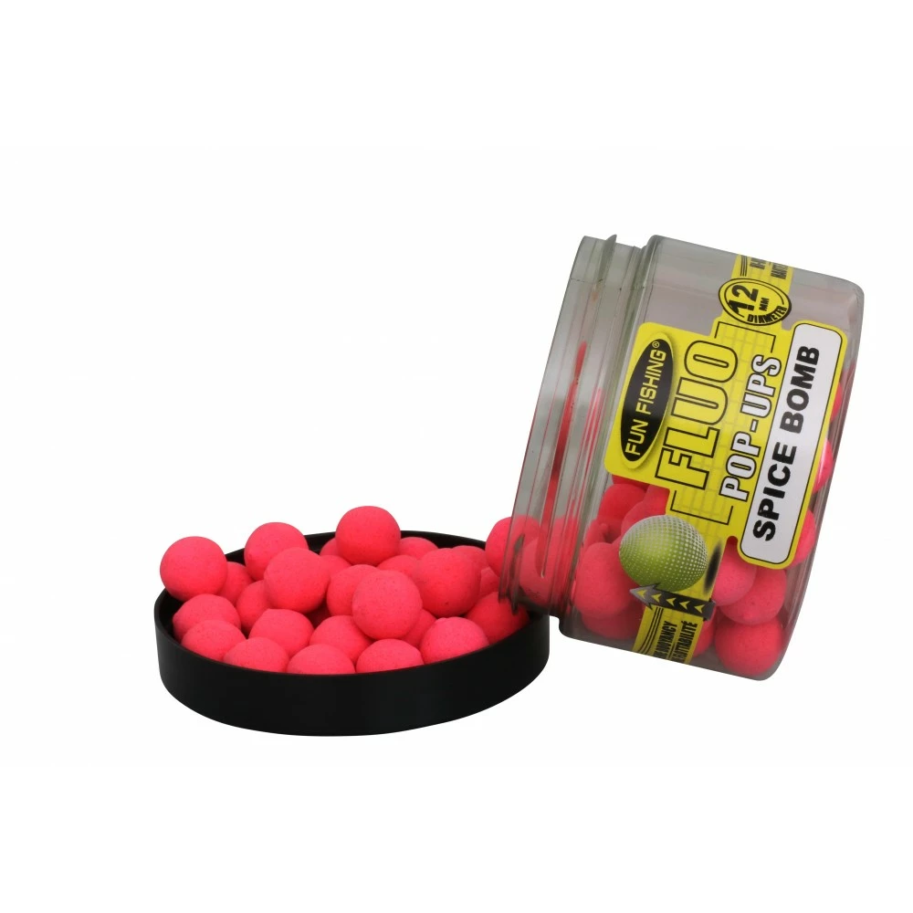 Fluo Pop Ups Spice Bomb Rose 12mm 55g FUN FISHING 4 Fluo Pop Ups Spice Bomb Rose 12mm 55g FUN FISHING – Image 2